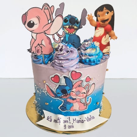 Torturi in frosting- crema - Tort in frosting gasca Stitch