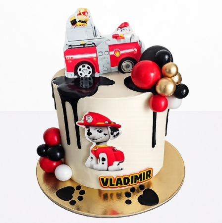 Torturi in frosting- crema pentru baieti - Tort in frosting pompier Patrol