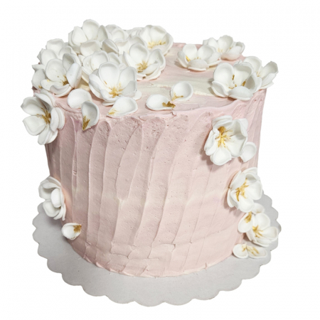 Torturi pentru adulti - Tort in frosting cu flori de cires