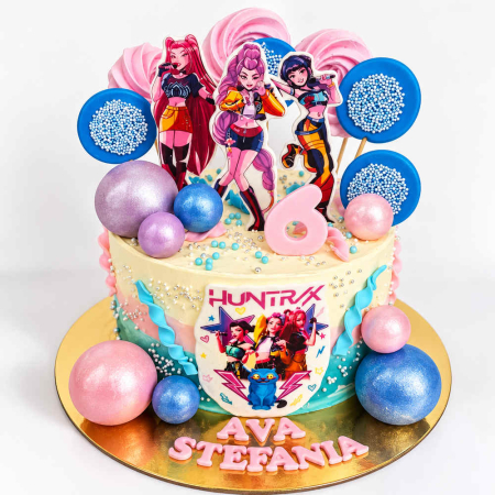 Torturi pentru adulti - Tort in frosting Kpop cu acadele