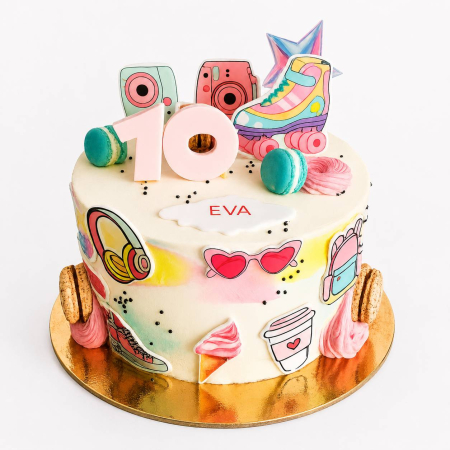 Torturi in frosting- crema pentru fetite - Tort in frosting pop art