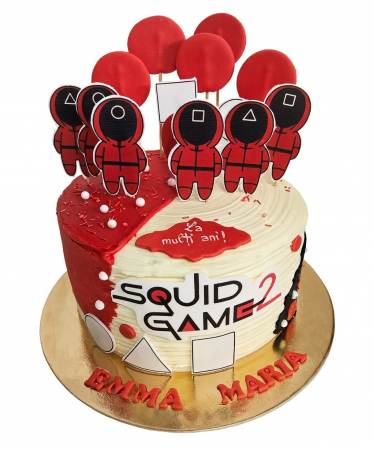 Torturi pentru pasiuni - Tort in frosting Squid Games