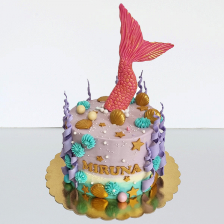 Torturi in frosting- crema - Tort in frosting coada de sirena