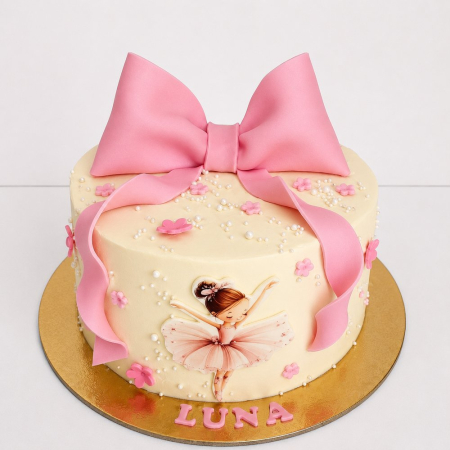 Torturi in frosting- crema pentru fetite - Tort in frosting Balerins si fundita