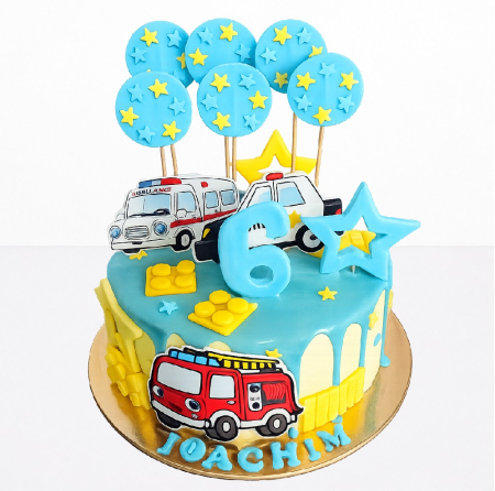 Torturi in frosting- crema pentru baieti - Tort in frosting masinute copii