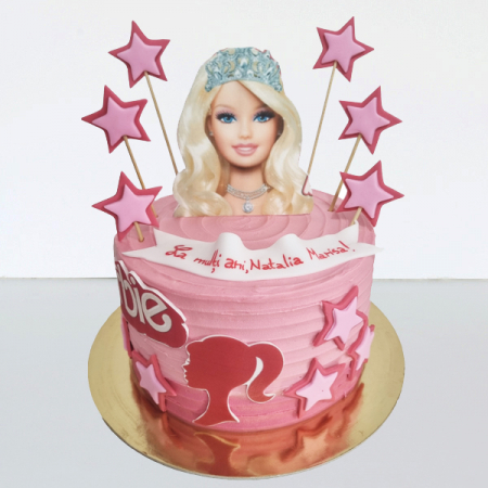 Torturi copii - Tort in frosting Barbie fara etaj