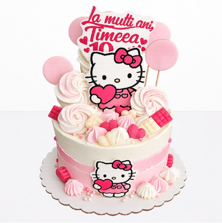 Torturi in frosting- crema pentru fetite - Tort in frosting Hallo Kitty Timeea