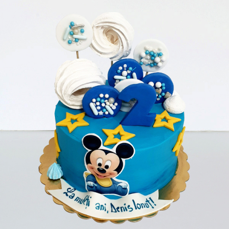 Torturi in frosting- crema pentru baieti - Tort cu Baby Mickey in frosting