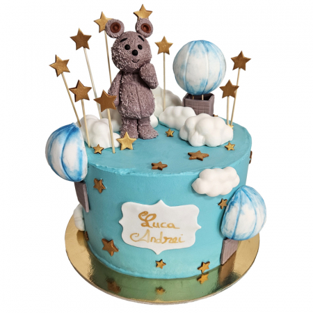 Torturi in pasta de zahar pentru fetite - Tort in frosting ursulet Luca