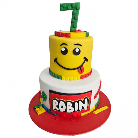 Torturi in pasta de zahar pentru fetite - Tort Lego Robin