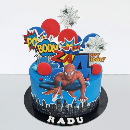 Torturi in frosting- crema pentru baieti - Tort in frosting Spiderman RADU