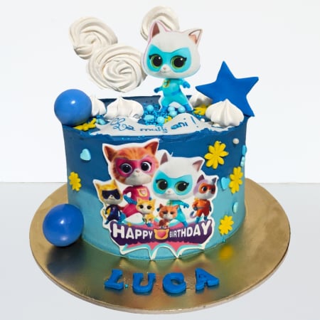 Torturi in frosting- crema pentru baieti - Tort in frosting Super Kitties Luca