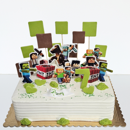 Torturi in frosting- crema pentru baieti - Tort in frosting Minecraft Rares