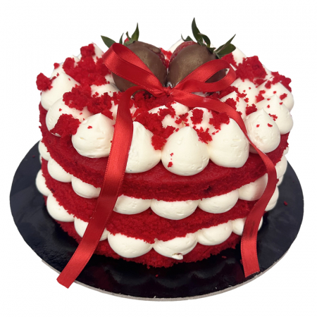 Torturi in frosting- crema pentru baieti - Tortulet Red velvet cu fundite