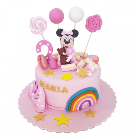 Torturi copii - Tort Minnie Mousse cu acadele si balonase