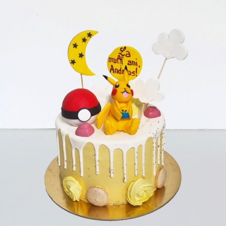 Torturi in frosting- crema - Tort in frosting cu pokemon galben