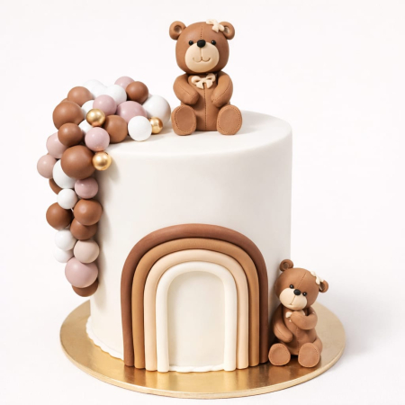 Torturi pentru botez - 2 torturi suprapuse ursuleti si bile