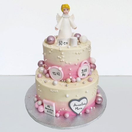 Torturi in frosting- crema - Tort botez ingeras in frosting