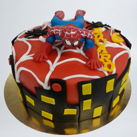 Torturi - Tort Spiderman rosu cu blocuri negre