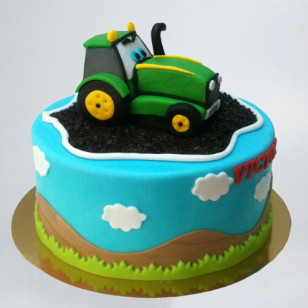 Torturi copii - Tort tractoras verde