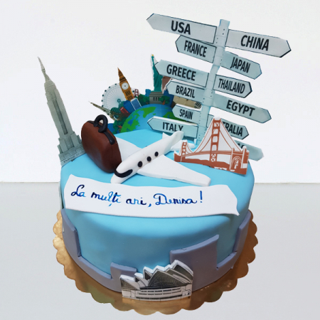 Torturi pentru adulti - Tort Travel in jurul lumii