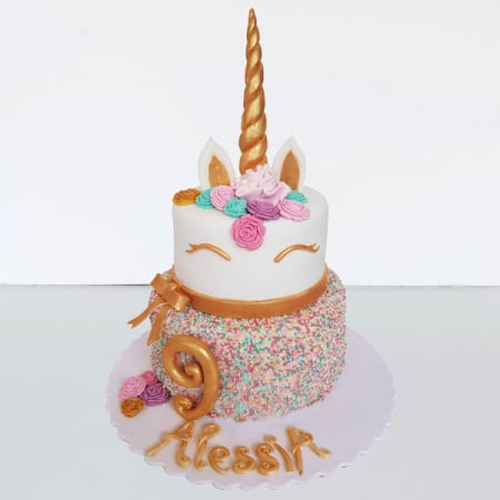 Torturi in pasta de zahar pentru fetite - Tort Unicorn Alessia