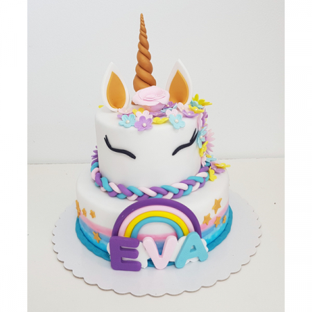 Torturi in pasta de zahar pentru fetite - Tort Unicorn EVA