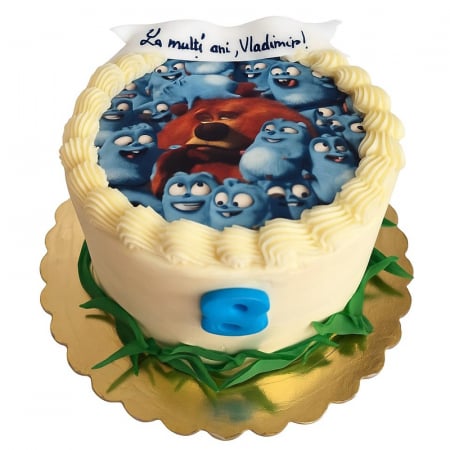Tortulețe 1.7 kg - 2 kg - Tortulet in frosting Grizzy si lemingii