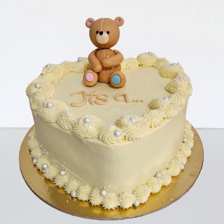 Torturi in frosting- crema pentru baieti - Tort in frosting  it's a Boy or it's a Girl cu ursulet
