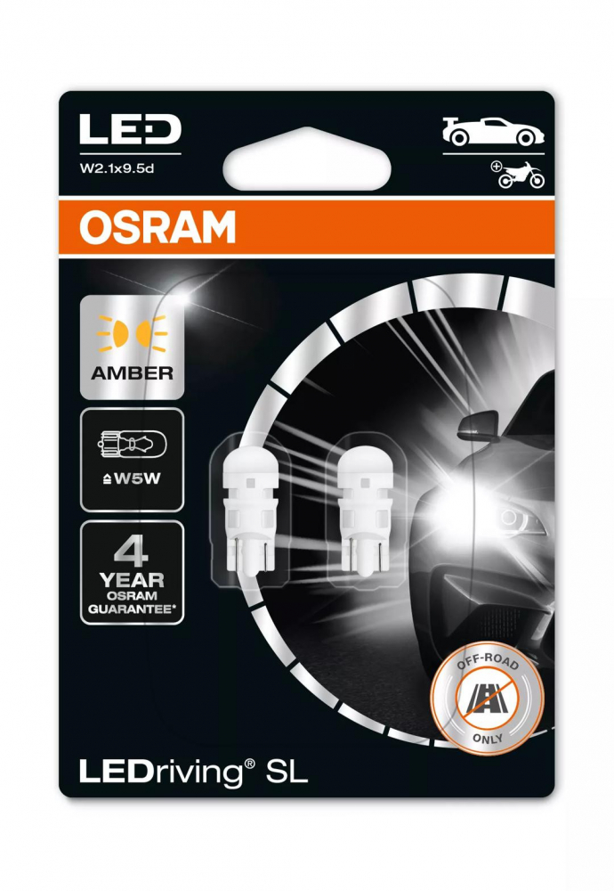 Bec Osram LEDriving SL W5W Galben | 12V - W2.1x9.5d - Set 2 buc (Off-Road) [1]