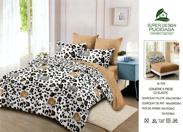 Set Lenjerie de pat 6 piese bumbac Finet Gros, Pat 2 persoane [2]