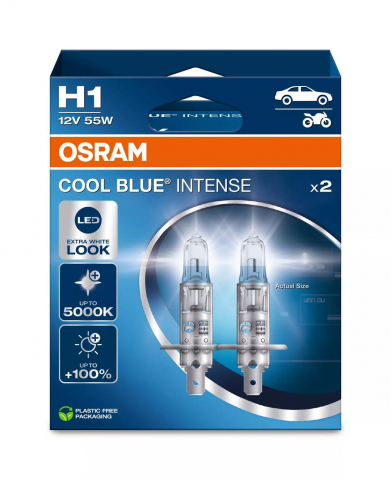Becuri - Bec Osram Cool Blue Intense H1 55W 12V P14.5s Set 2 buc