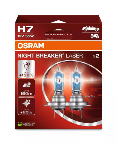 Becuri - Bec Osram Night Breaker Laser Next Generation H7 12V 55W PX26d Set 2 buc