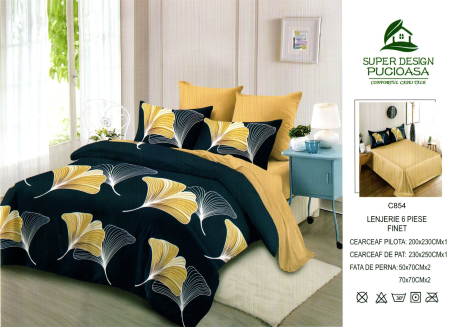Set Lenjerie de pat 6 piese bumbac Finet Gros, Pat 2 persoane [1]