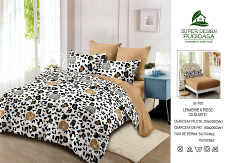 Set Lenjerie de pat 6 piese bumbac Finet Gros, Pat 2 persoane [1]