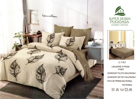 Set Lenjerie de pat 6 piese bumbac Finet Gros, Pat 2 persoane [1]