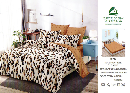 Set Lenjerie de pat 6 piese bumbac Finet Gros, Pat 2 persoane [1]