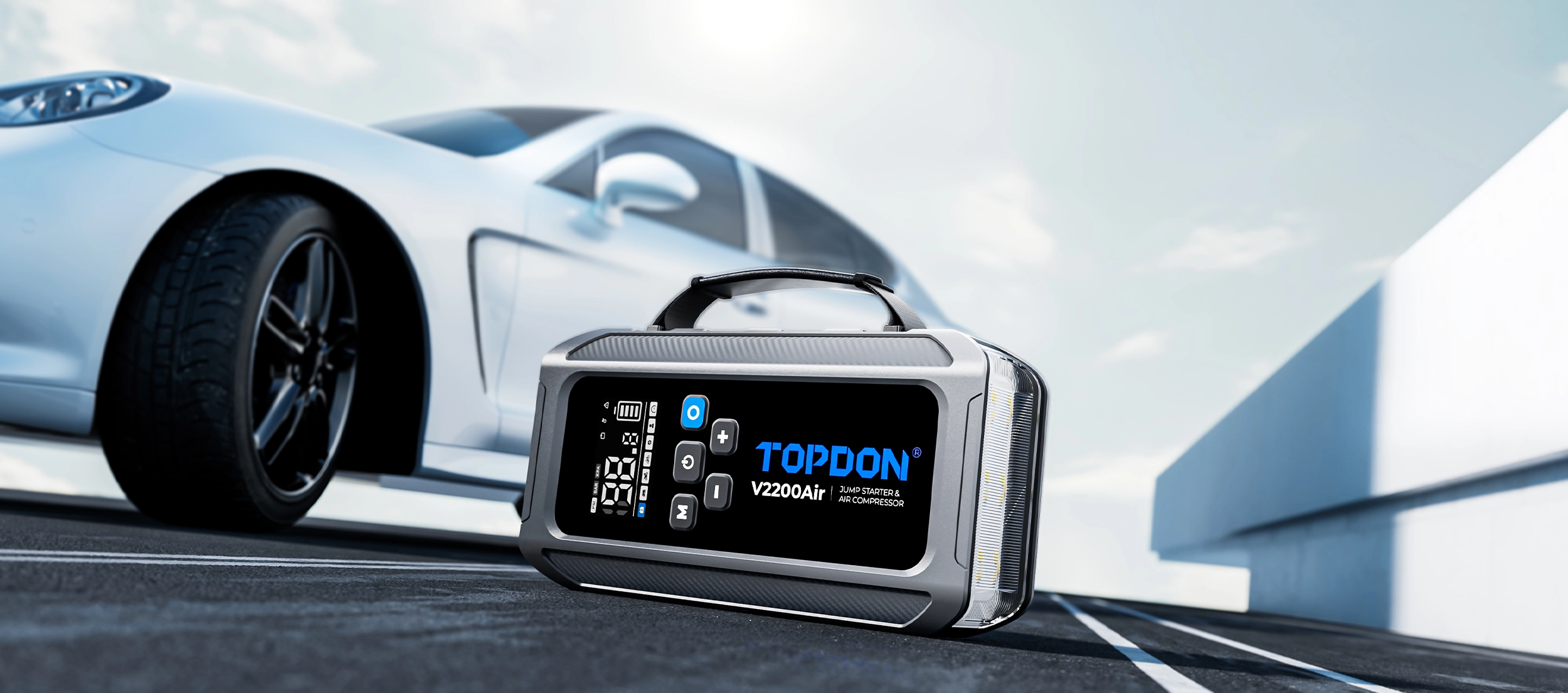 Topdon V2200Air - Jump starer cu compresor de aer integrat