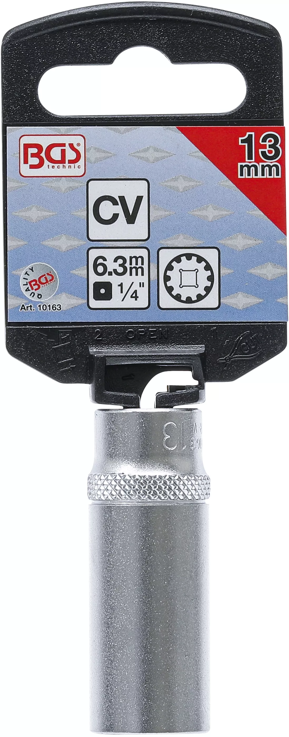 Cheie tubulara Gear Lock, lunga | 6,3 mm (1/4") | 13 mm [3]