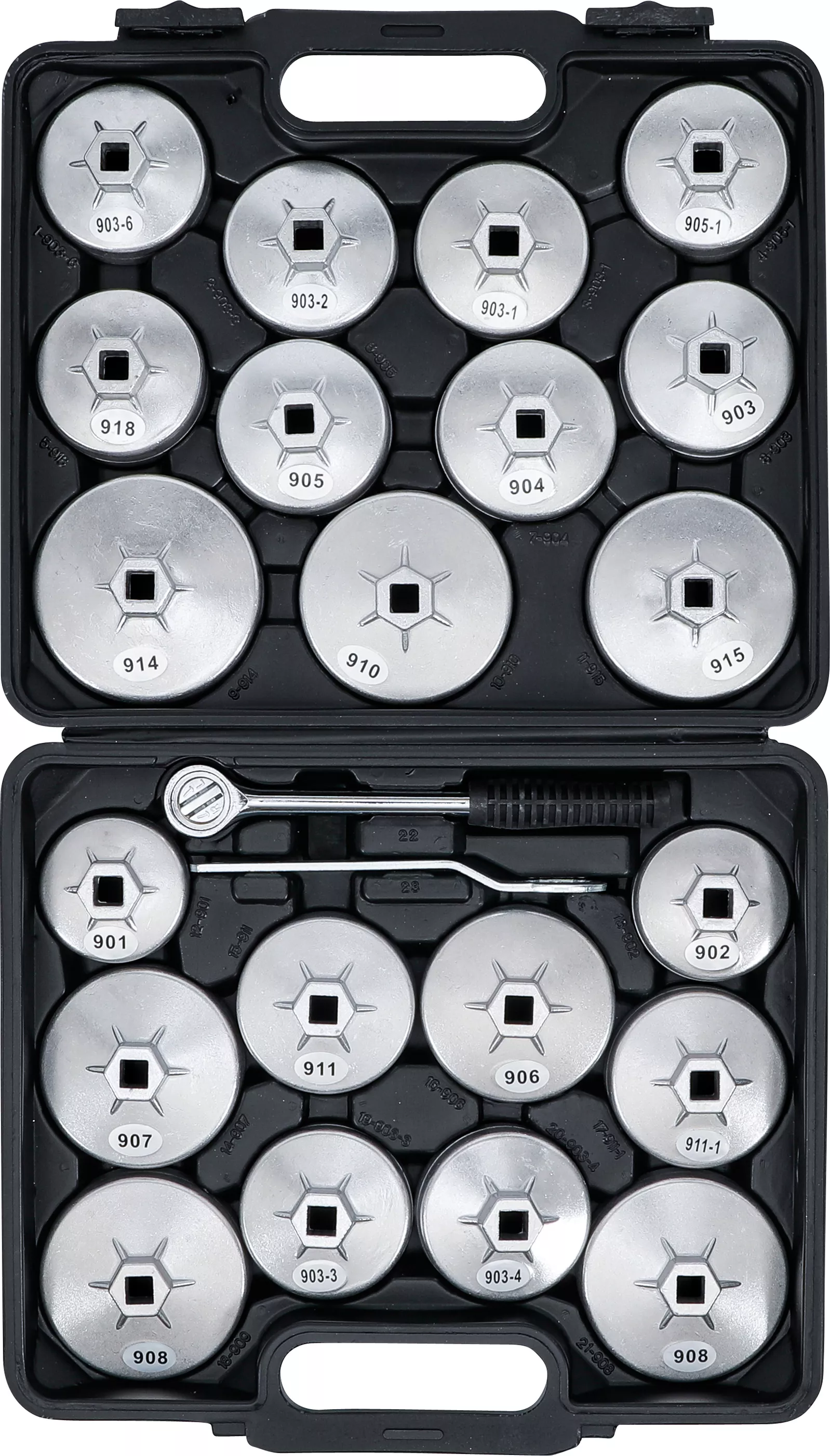 Set chei filtru de ulei | aluminiu turnat sub presiune | 12,5 mm (1/2") | 23 piese [4]