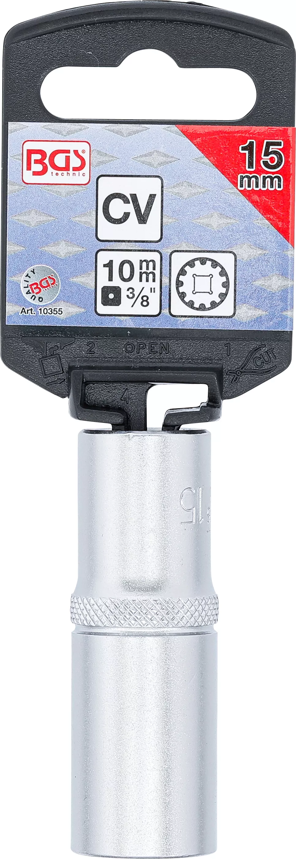 Cheie tubulara Gear Lock, lunga | 10 mm (3/8") | 15 mm [3]