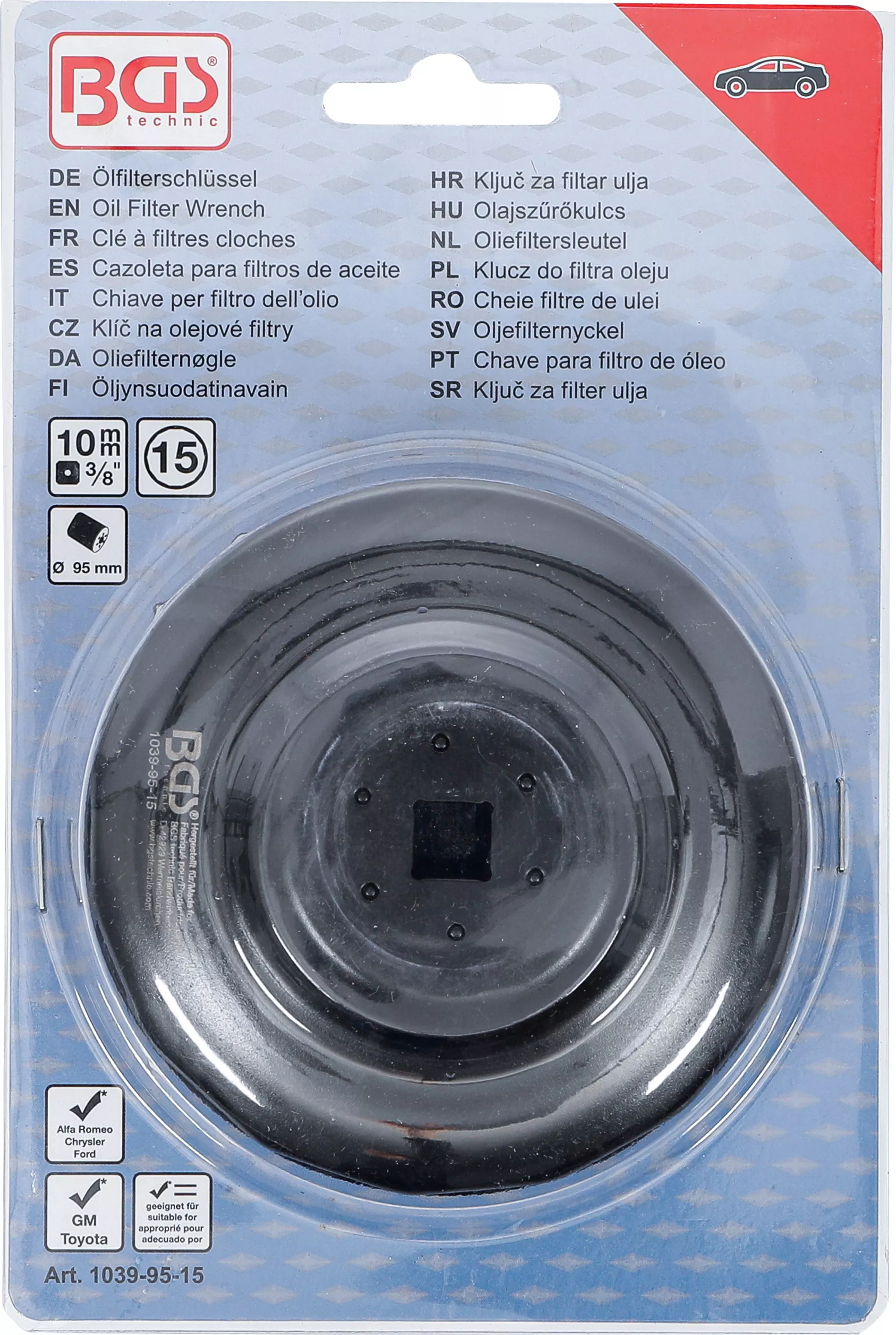Cheie filtre de ulei | 15 laturi | o 95 mm | pentru Alfa Romeo, Chrysler, Ford, GM, Toyota [4]