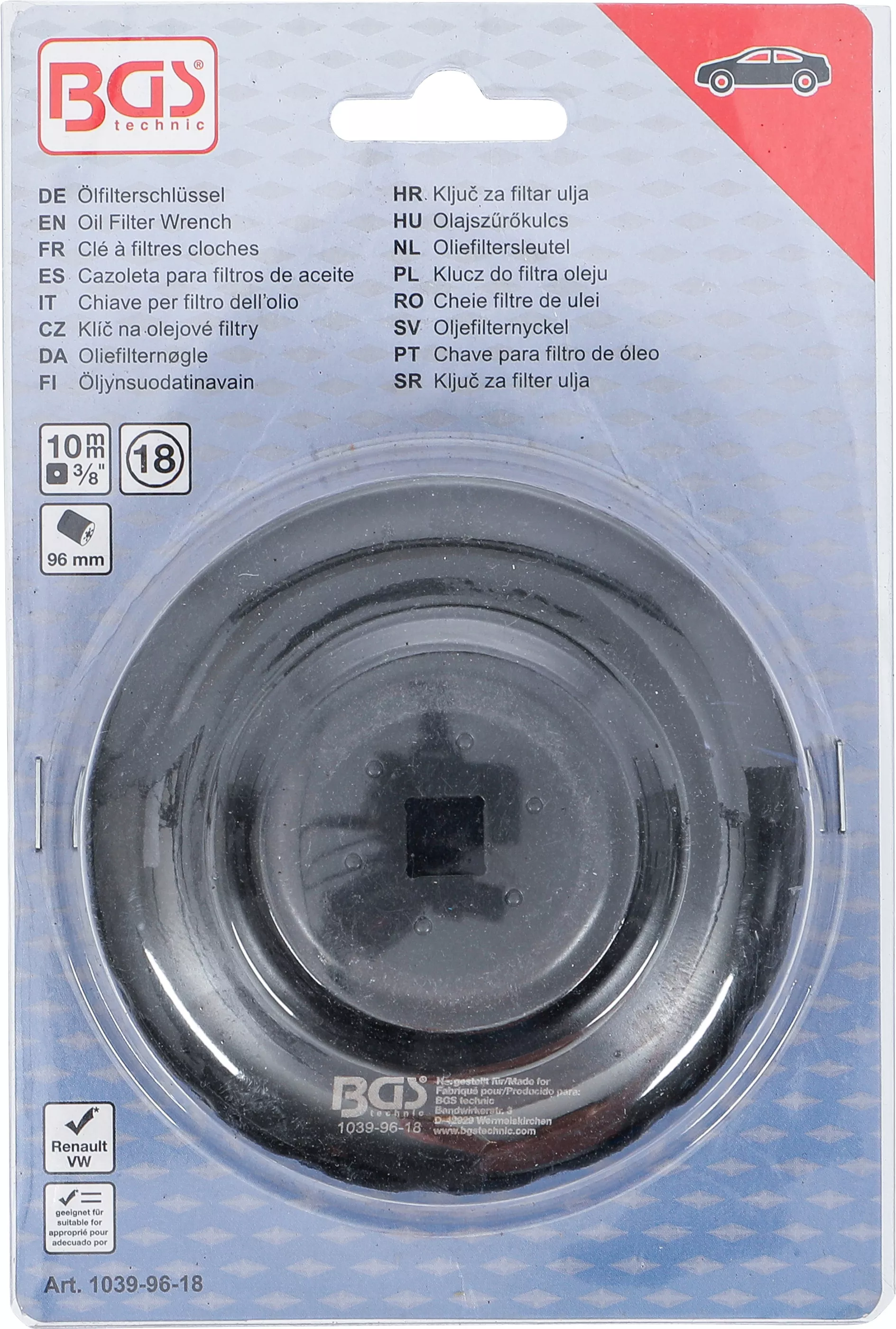 Cheie filtre de ulei | 18 laturi | o 96 mm | pentru Renault, VW [4]