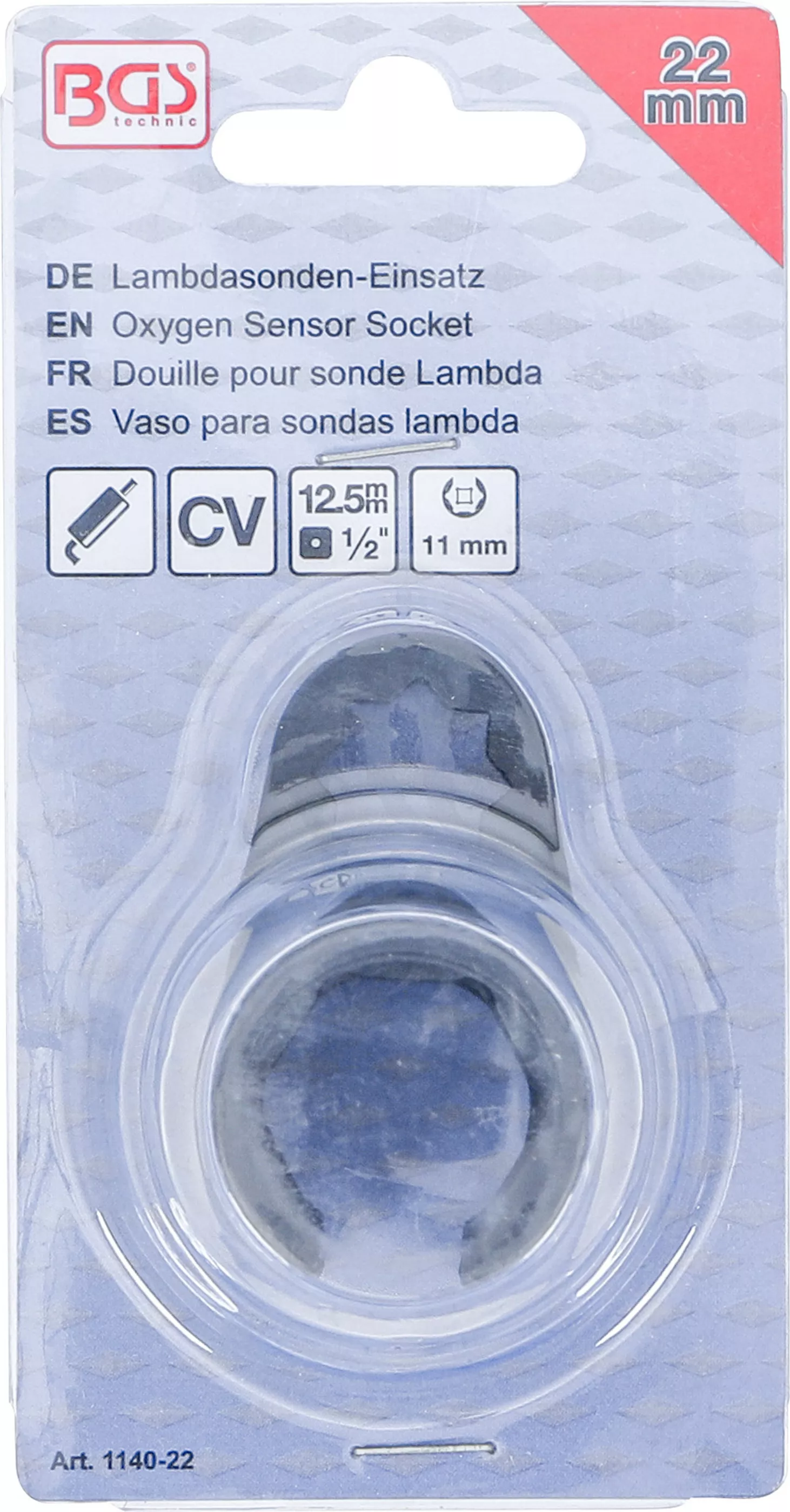 Cap cheie sonda lambda | in unghi | 12,5 mm (1/2") Actionare patrat dublu | 22 mm | Fanta 11 mm [4]