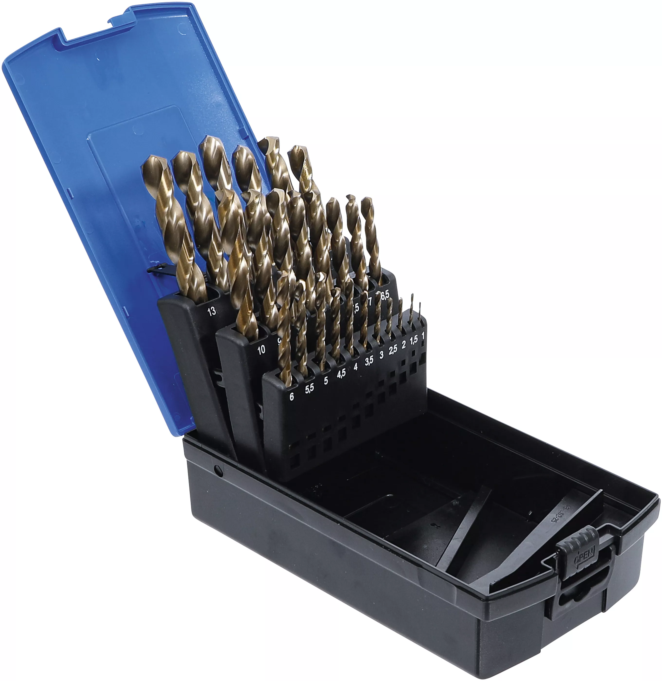Set burghie spiralate | HSS-G M35 otel cu cobalt | 1 - 13 mm | 25 piese [2]