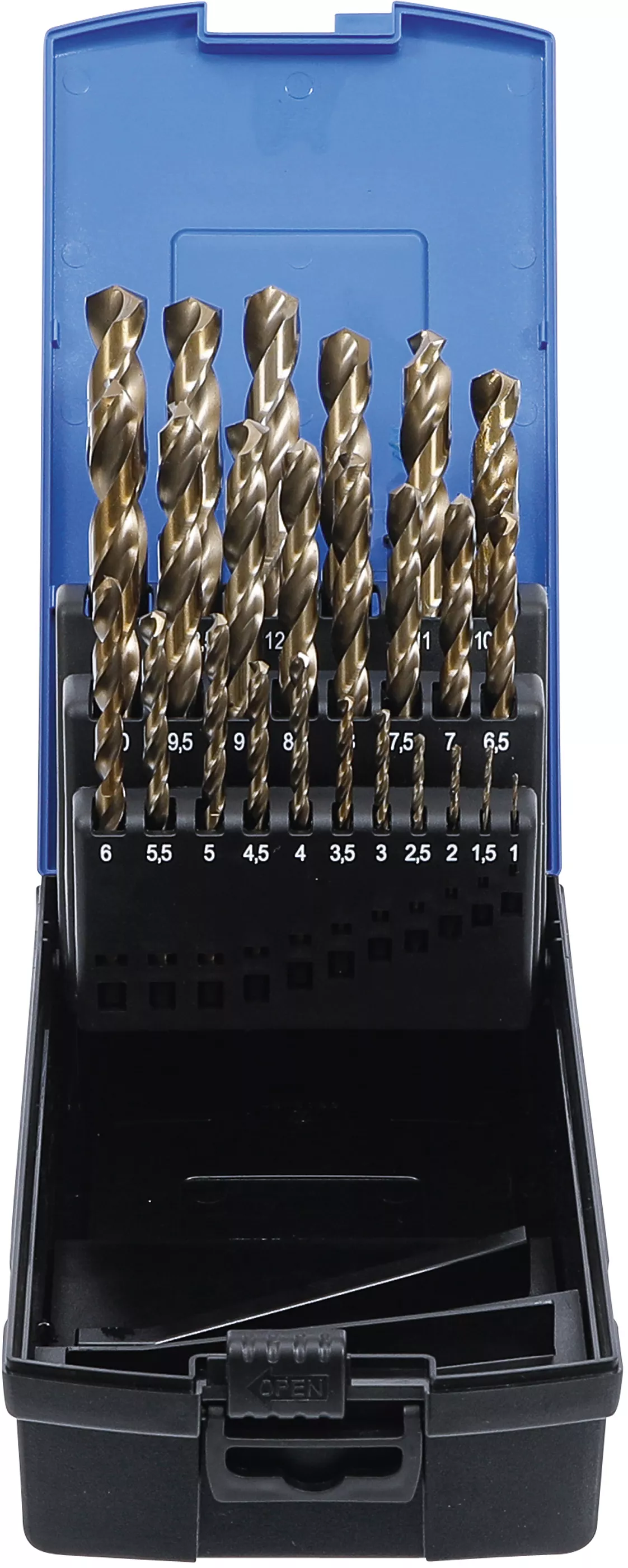 Unelte de mână - Set burghie spiralate | HSS-G M35 otel cu cobalt | 1 - 13 mm | 25 piese