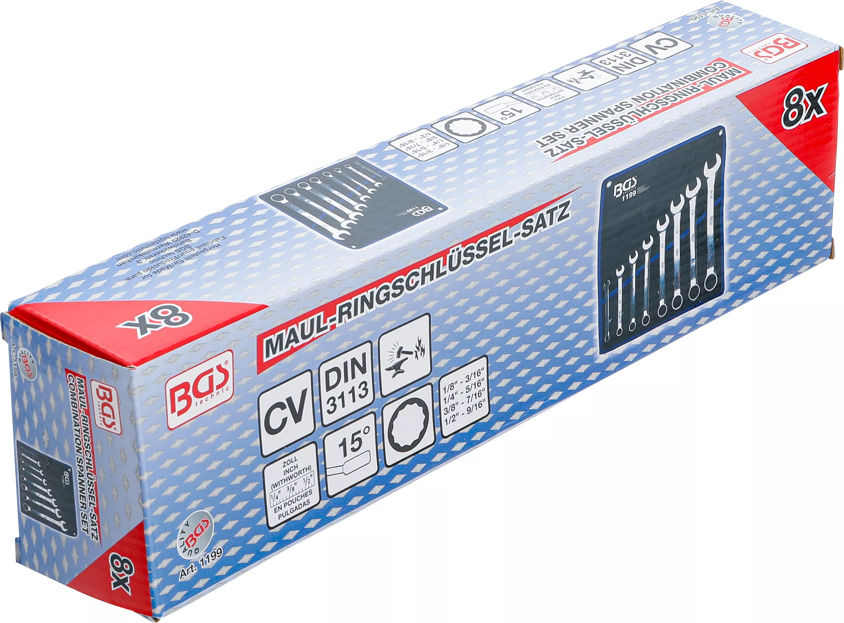 Set chei combinate | Marimi in toli | 1/8" - 9/16" Withworth | 8 piese [6]