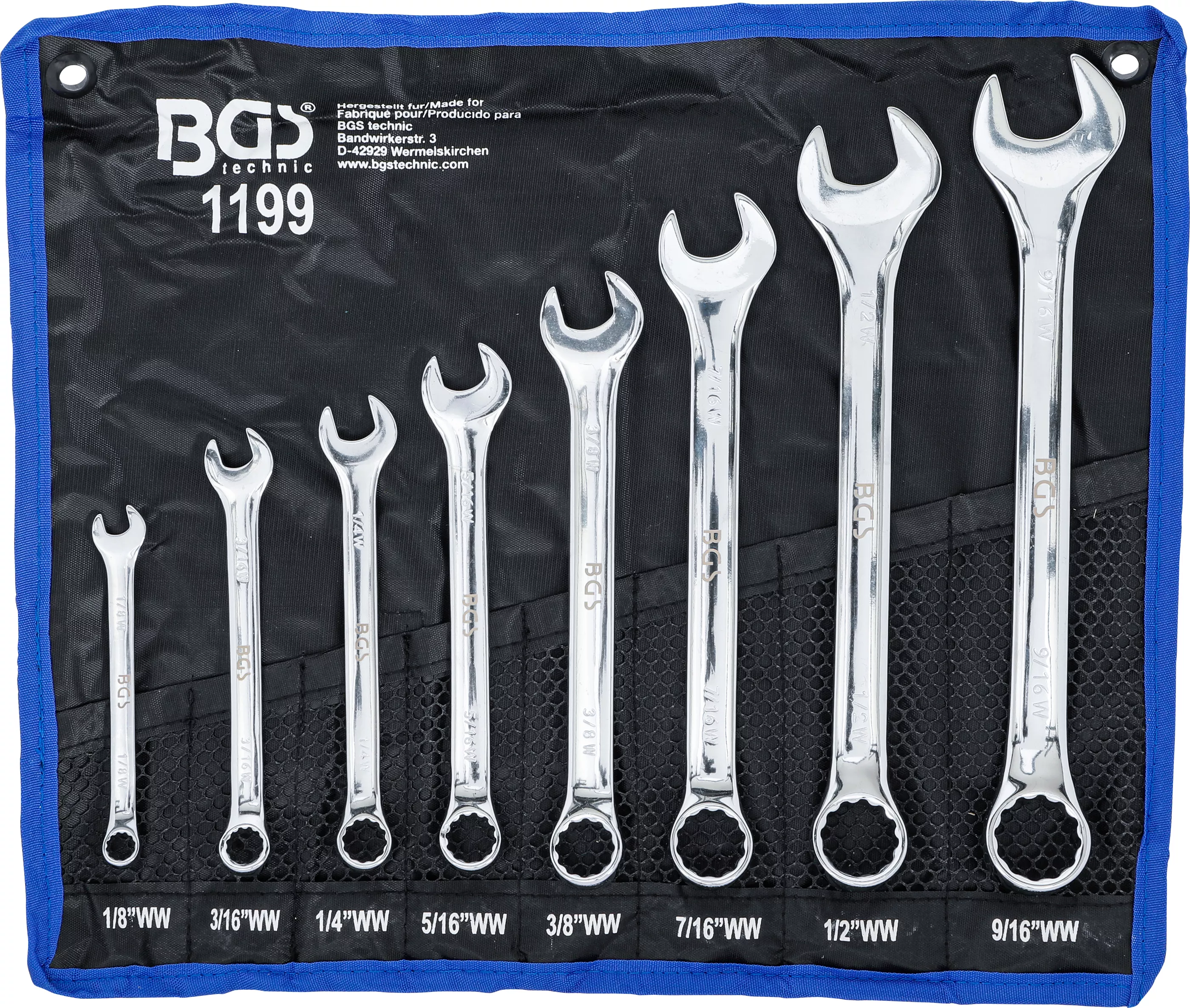 Set chei combinate | Marimi in toli | 1/8" - 9/16" Withworth | 8 piese [1]