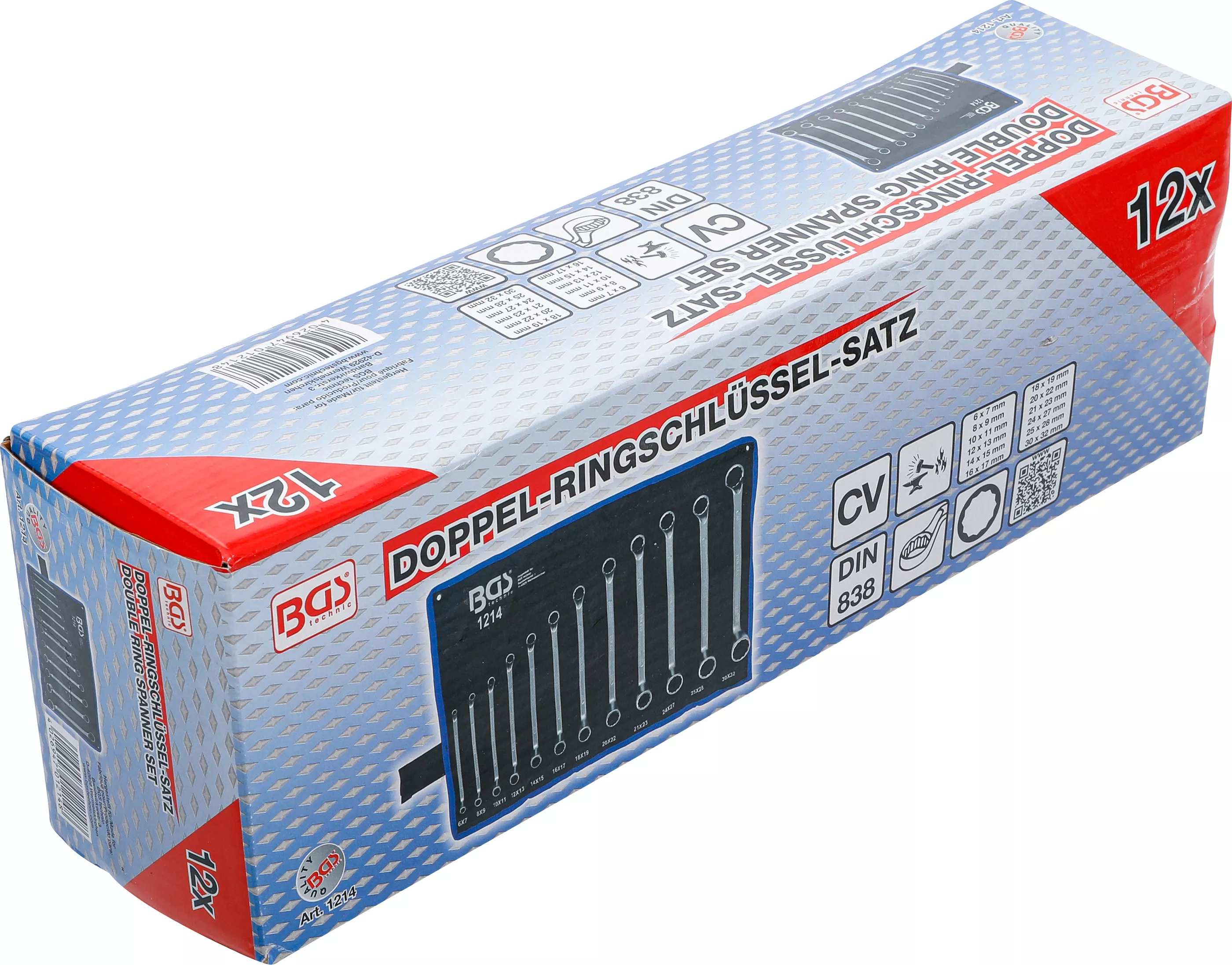 Set chei inelare duble | cotite | 6 x 7 - 30 x 32 mm | 12 piese [6]
