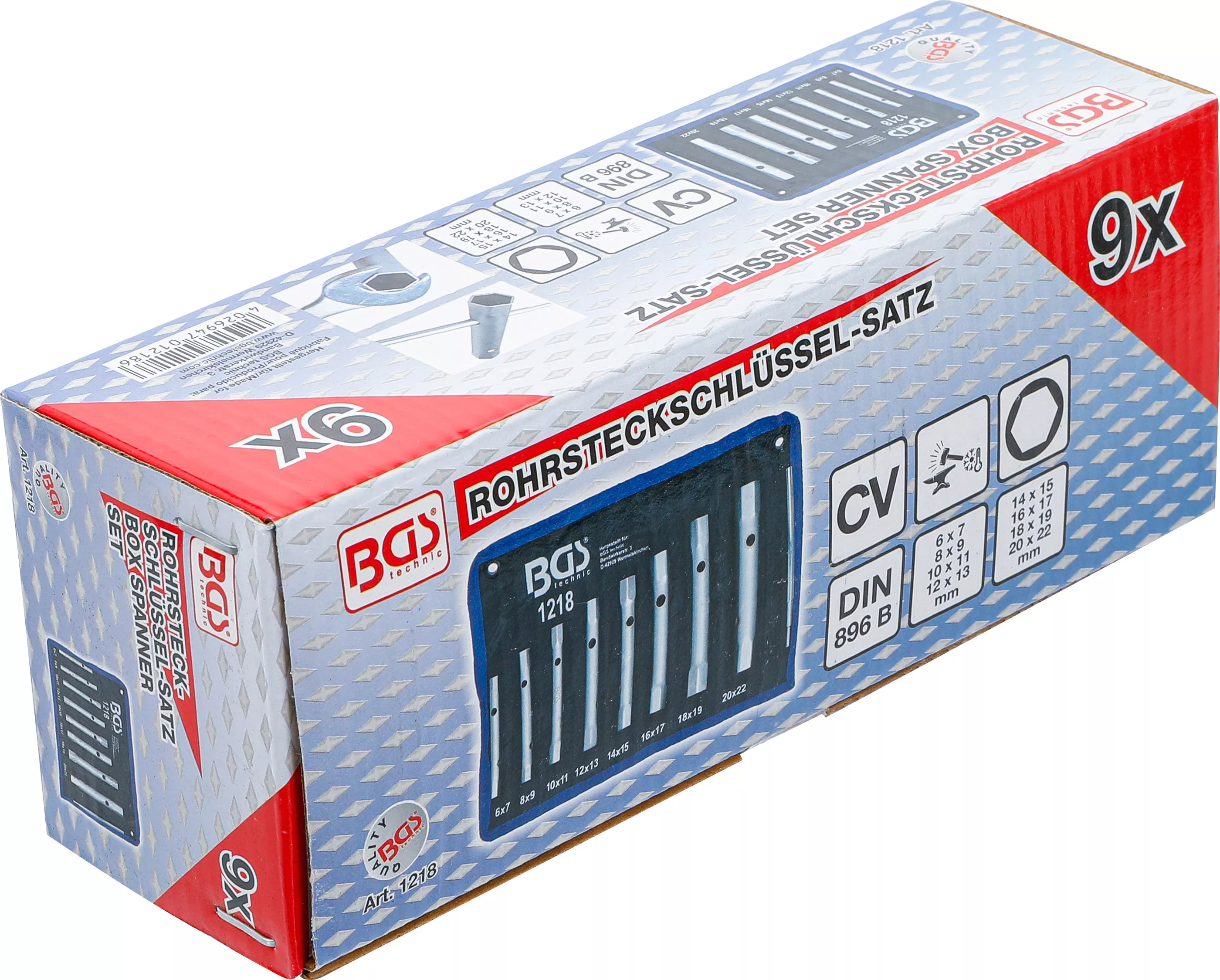 Set chei tubulare pentru tevi | 6 x 7 - 20 x 22 mm | 9 piese [7]
